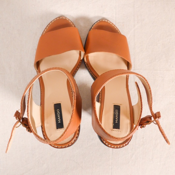 Mango Women 36 Chunky Heel Open Toe Sandal with Ankle Strap - Picture 7 of 16